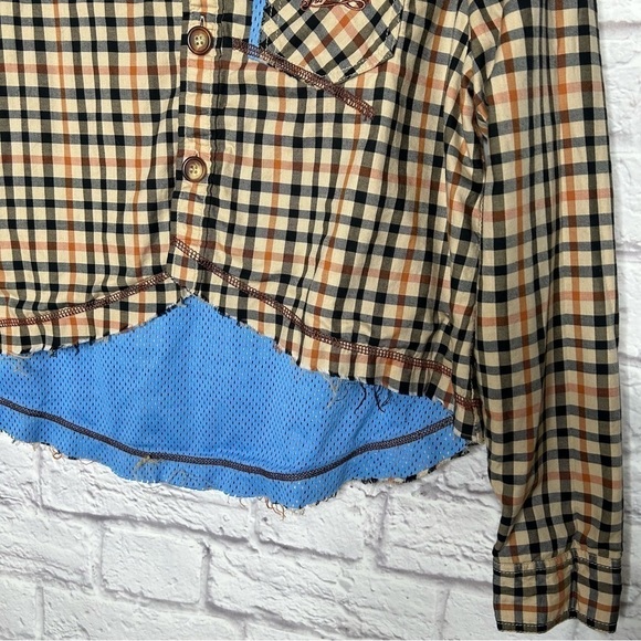 Pepsi Jeans Plaid High Low Button Down Long Sleeve Shirt - Picture 8 of 14